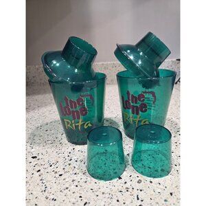 The Lone Rita Margarita Shaker Lot Of 2 Chip Out Of One Lid. See Pics